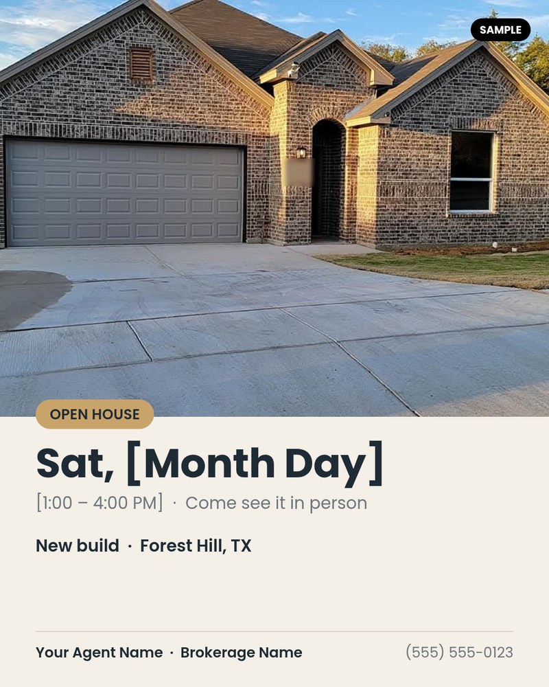 Sample open house post